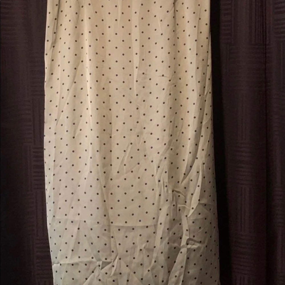 Zara Mint Blue Green Polka Dot Ruching Midi Bloggers Favorite Skirt - Picture 8 of 8